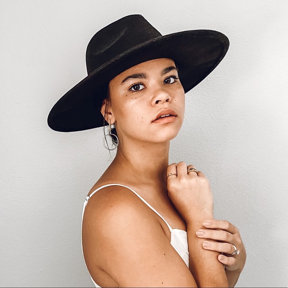 Stiff Brim Black Hat